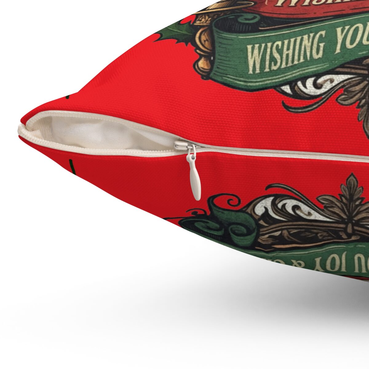 Holly Jolly Spun Polyester Square Pillow - Image 6