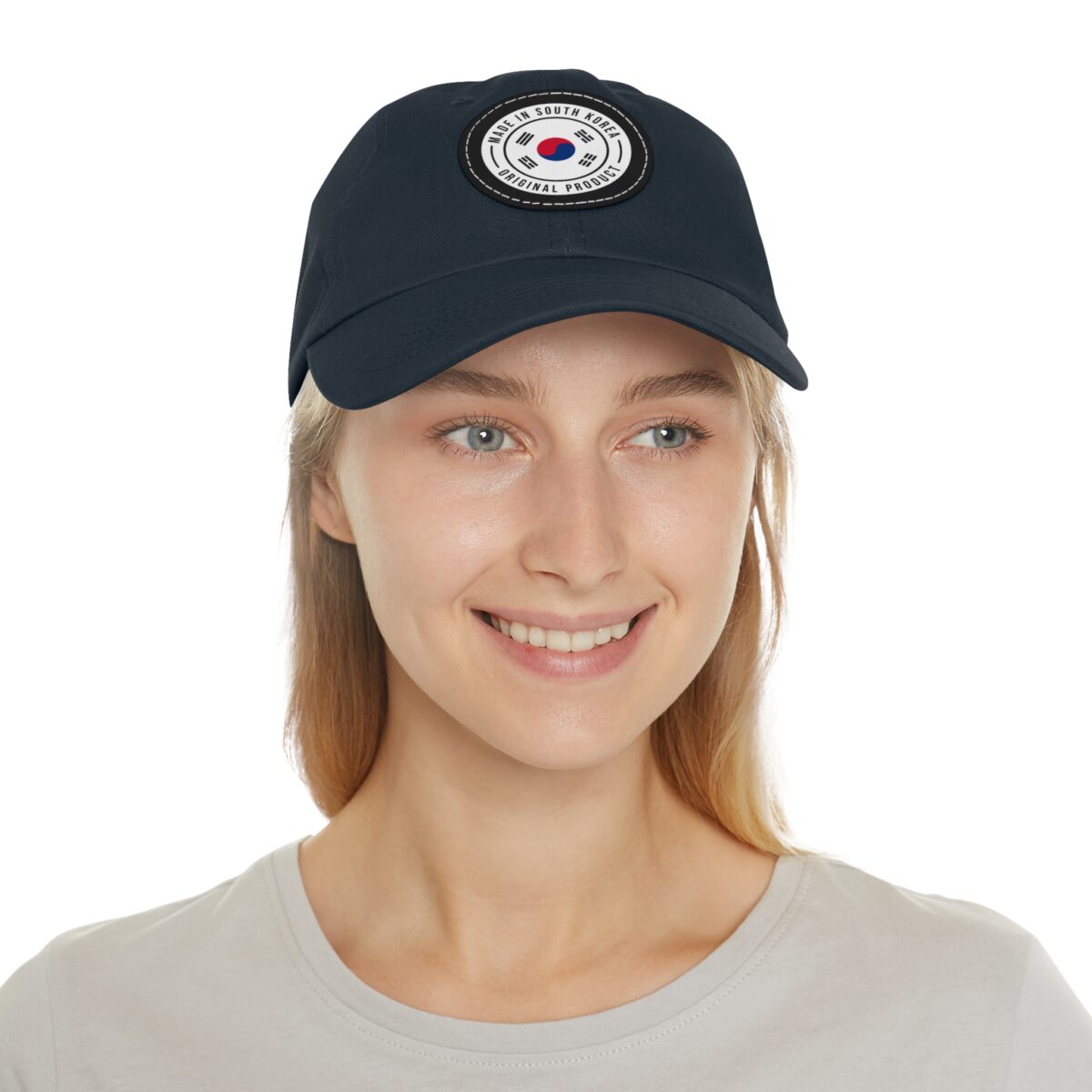 Made in South Korea Hat with Leather Patch (Round) - Image 24