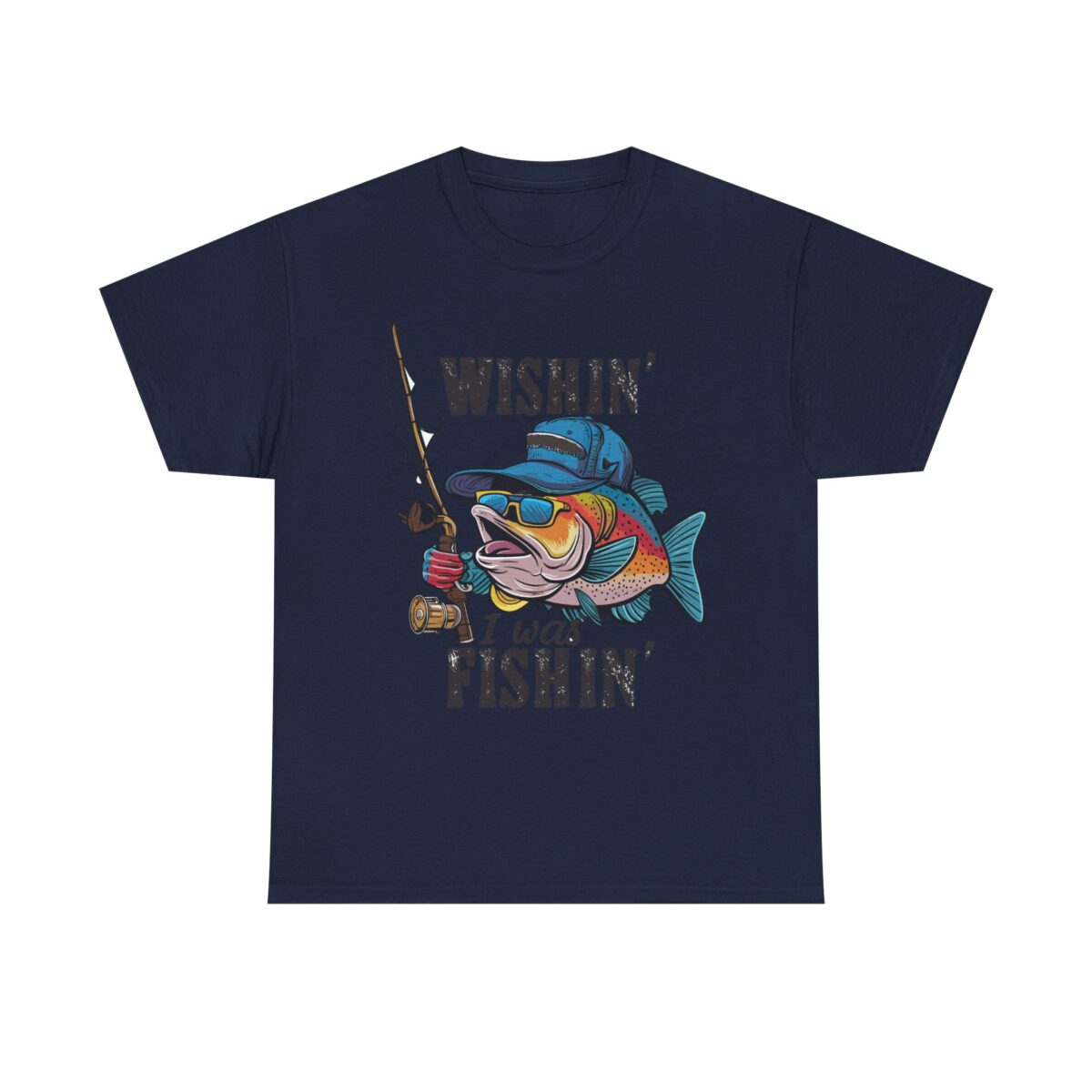 Whishing I was fishing Unisex Heavy Cotton Tee - Image 9