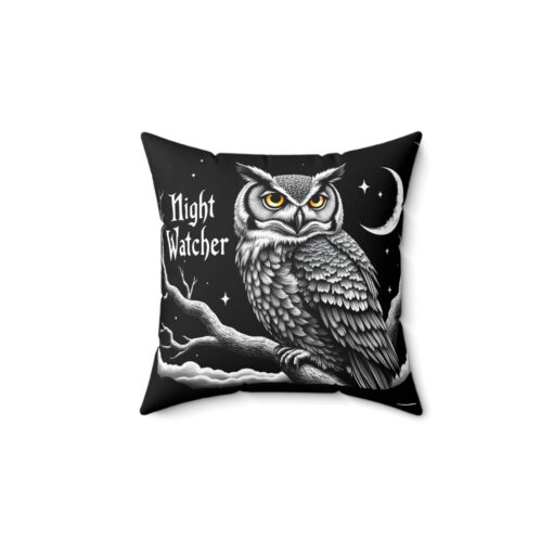 Night watcher Spun Polyester Square Pillow