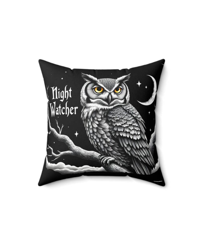 Night watcher Spun Polyester Square Pillow