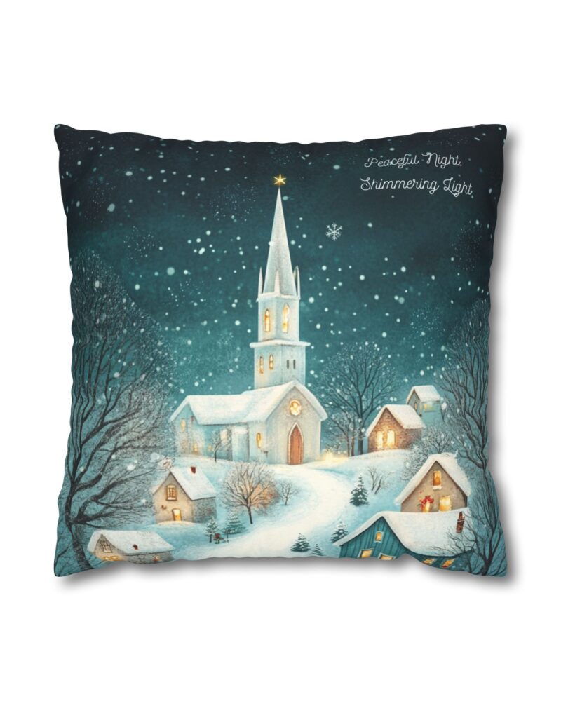 Peaceful night shimmering light Faux Suede Square Pillowcase