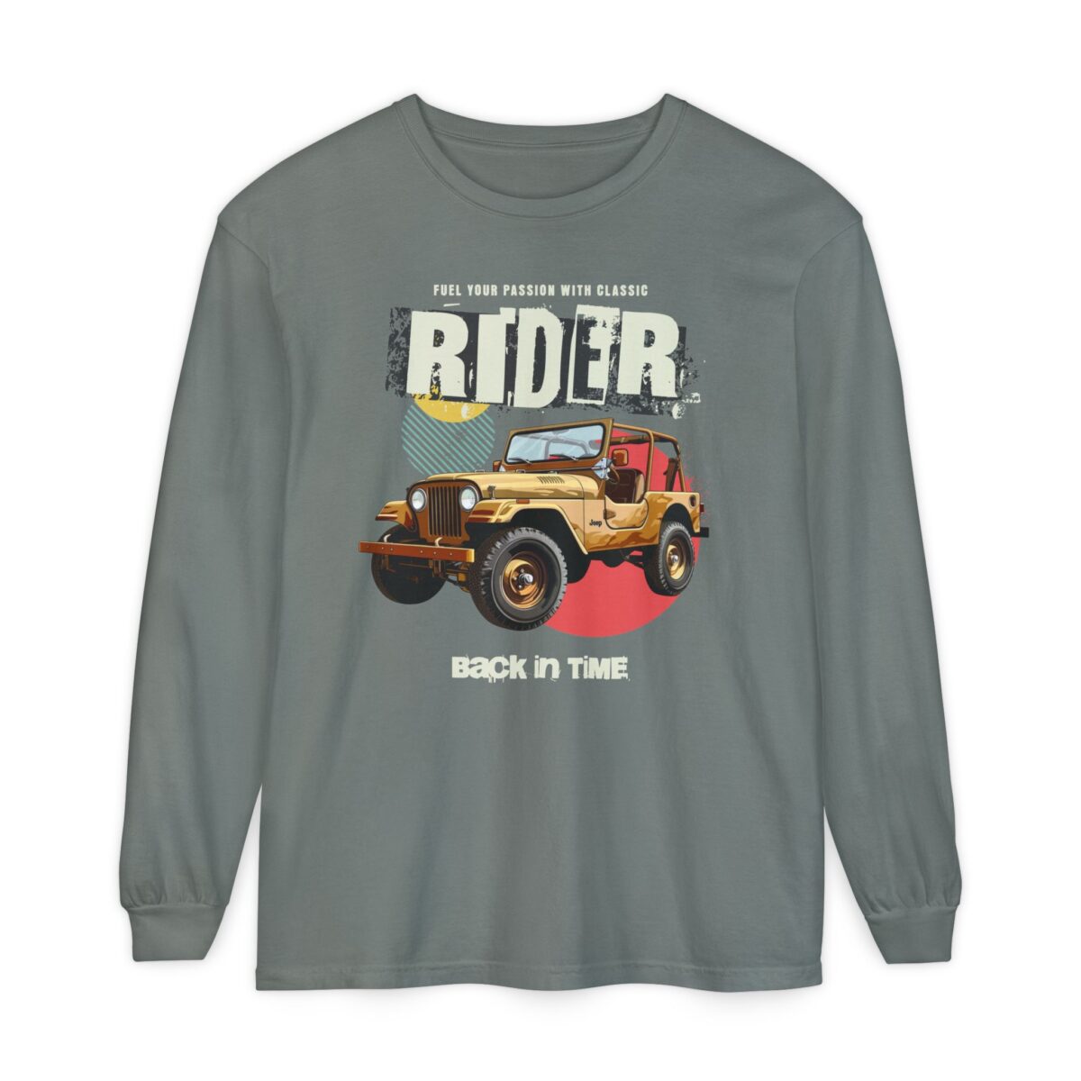 Rider Back in Time Unisex Garment-dyed Long Sleeve T-Shirt - Image 9