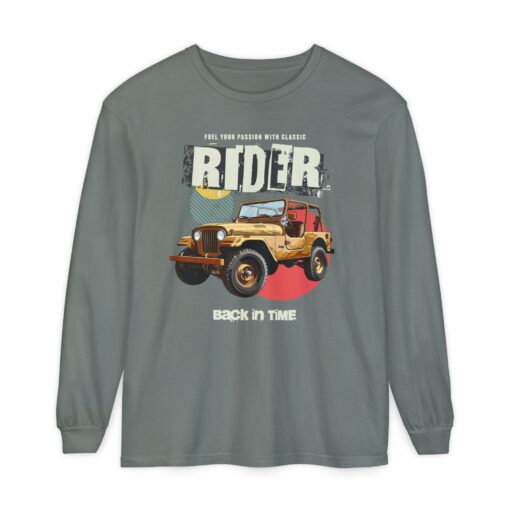 Rider Back in Time Unisex Garment-dyed Long Sleeve T-Shirt - Image 9