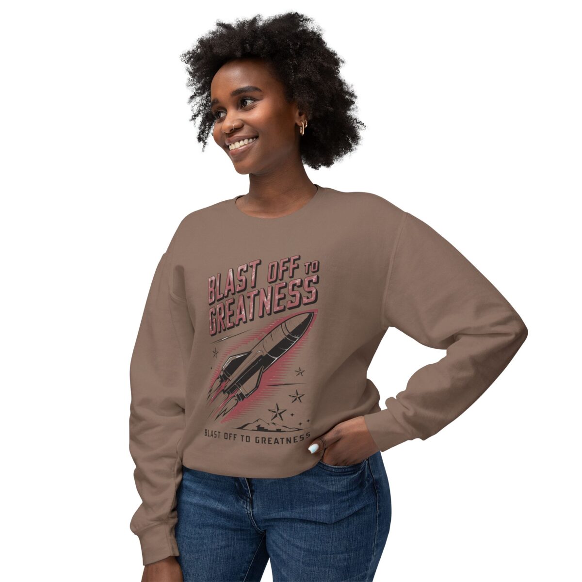 Blast off to greatness Unisex Lightweight Crewneck Sweatshirt - Image 11