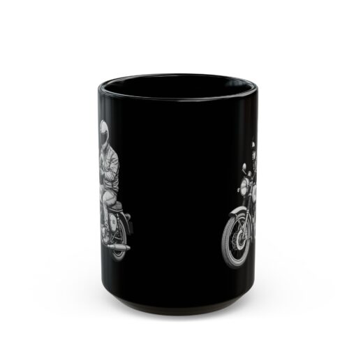 Motorcycle Rider with Coffee Black Mug (11oz, 15oz) - Image 5