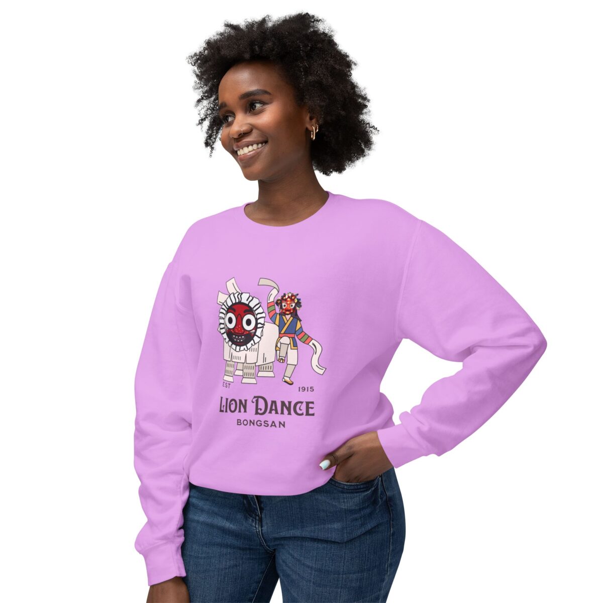 Korean traditional lion dance Unisex Lightweight Crewneck Sweatshirt - Image 31