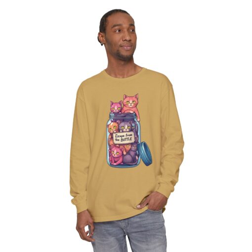 Escape from the bottle Unisex Garment-dyed Long Sleeve T-Shirt - Image 23