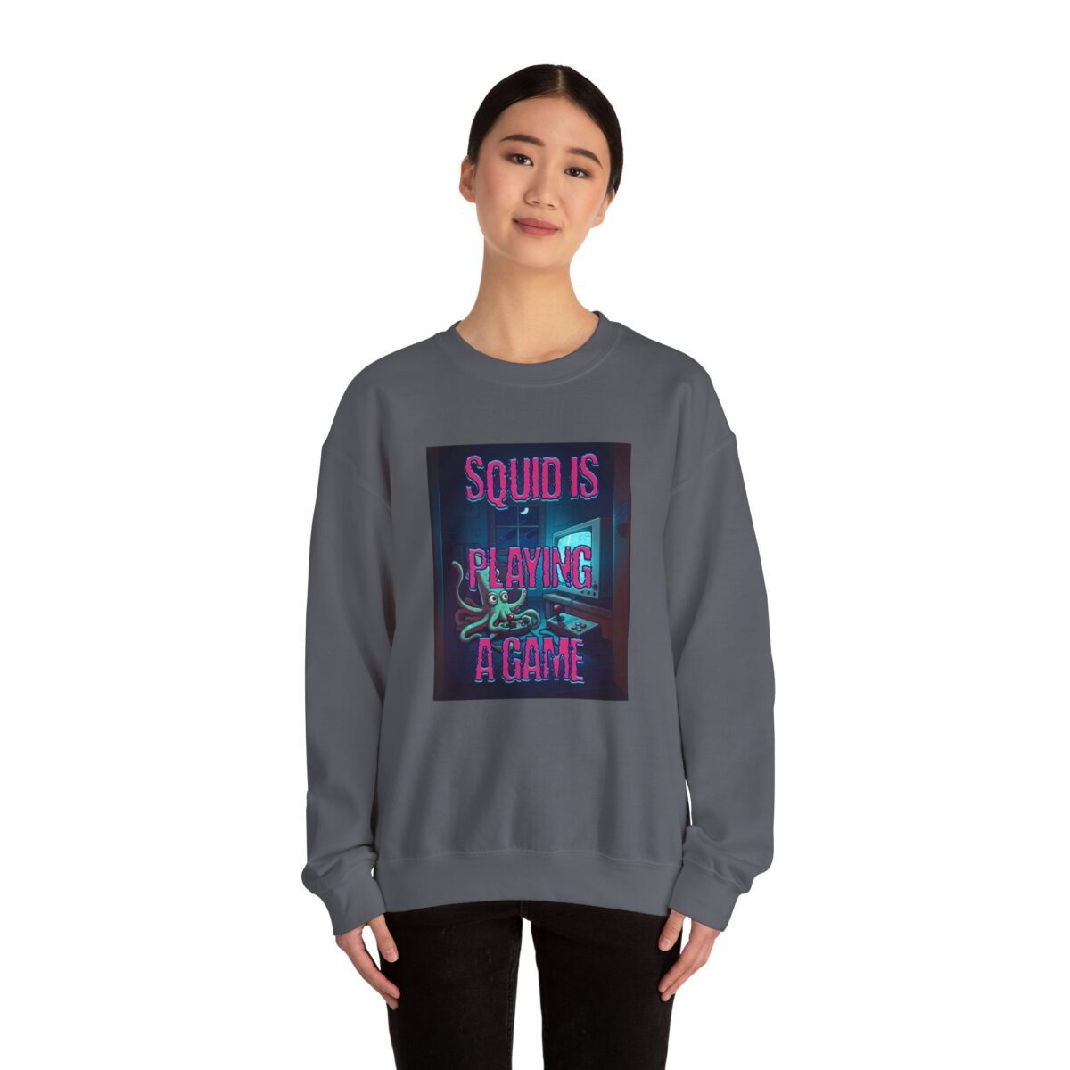 Squid is playing a game Unisex Heavy Blend™ Crewneck Sweatshirt - Image 16