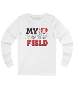 Sporty Unisex Long Sleeve Tee - 'My Heart is on That Field'