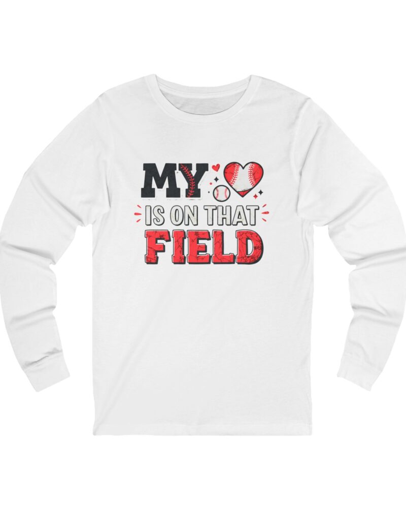 Sporty Unisex Long Sleeve Tee - 'My Heart is on That Field'
