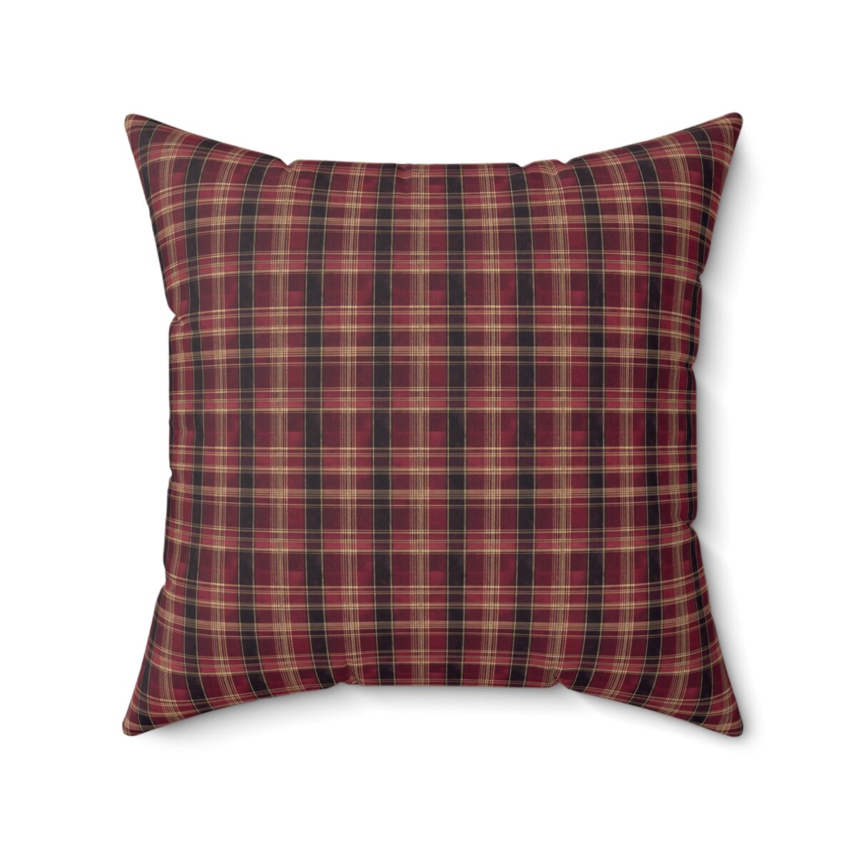 Red hues plaid Spun Polyester Square Pillow - Image 11