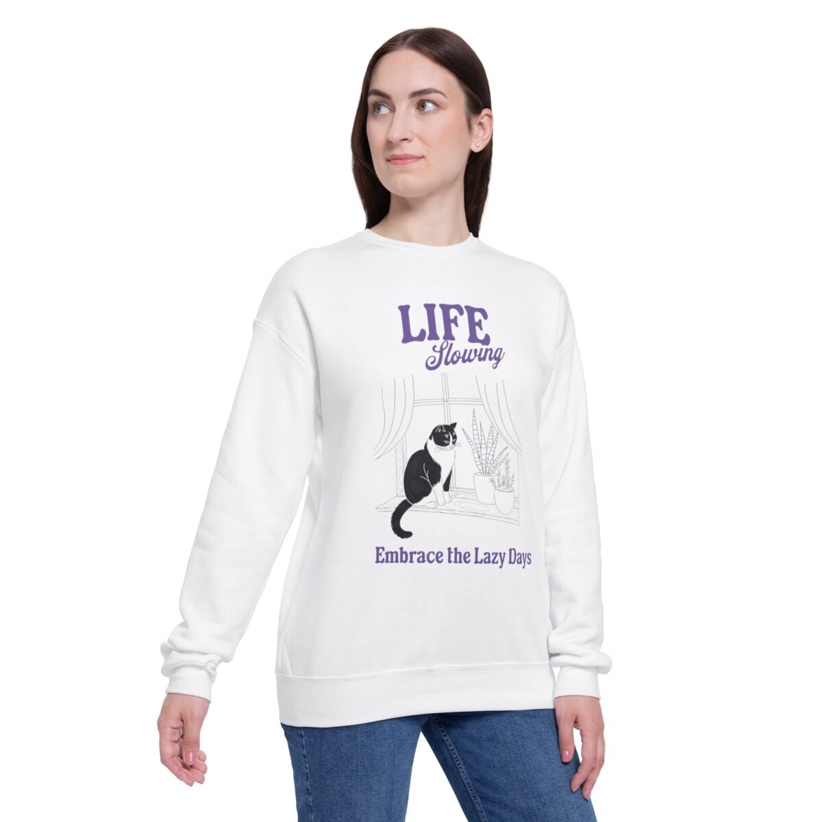Life slowing Unisex Drop Shoulder Sweatshirt - Image 3