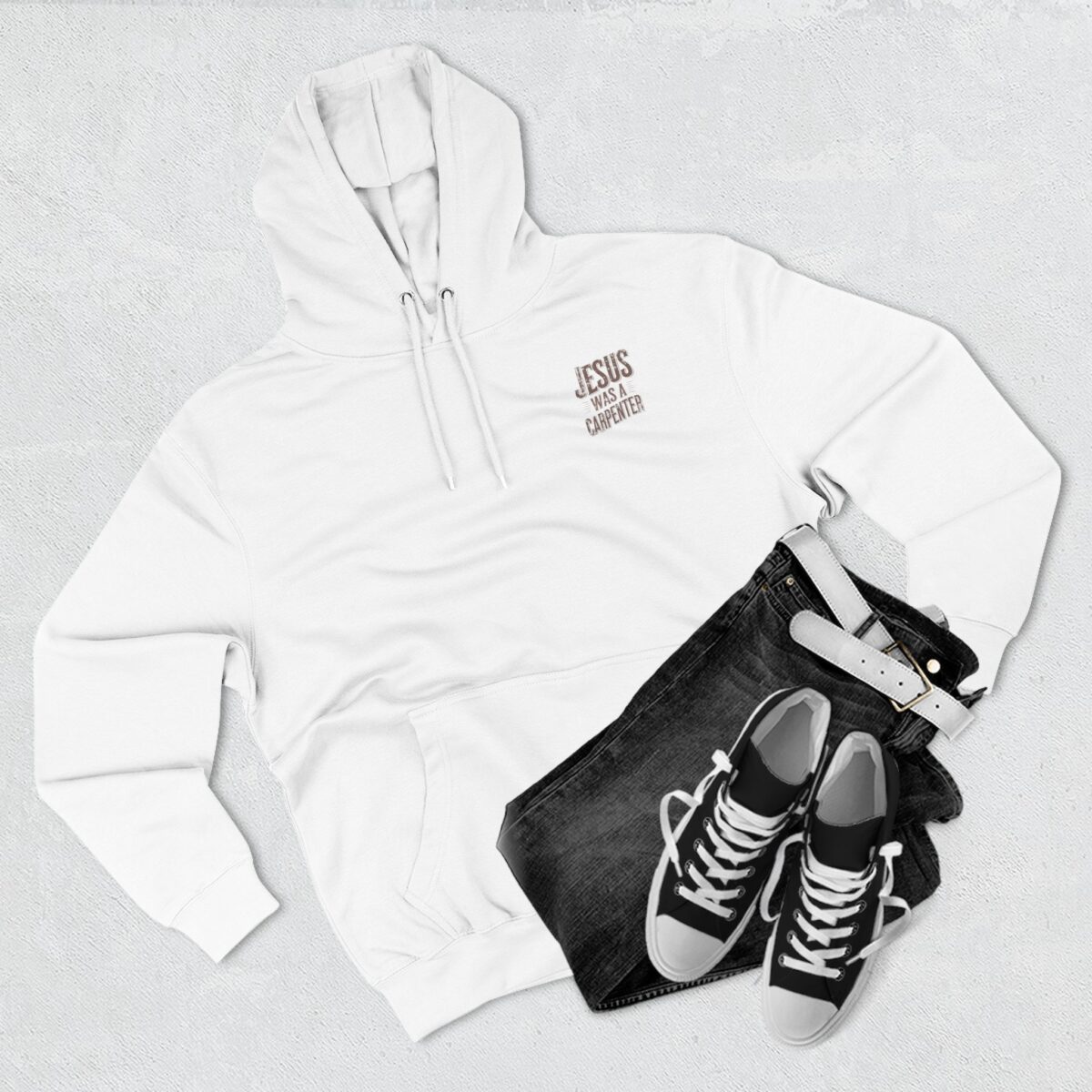 Jesus was a carpenter Three-Panel Fleece Hoodie - Image 3