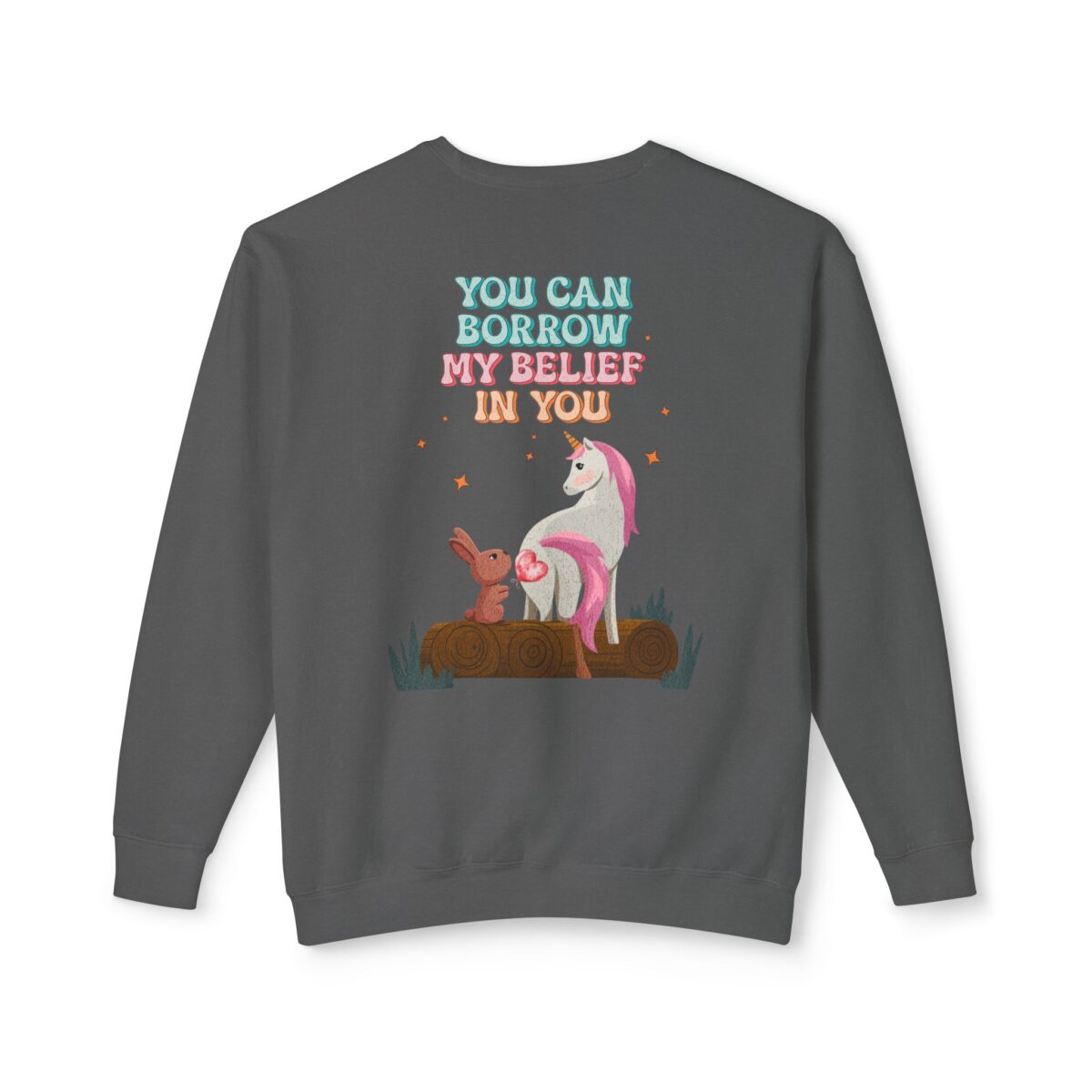 Yohave my belief in you Unisex Lightweight u can Crewneck Sweatshirt - Image 10