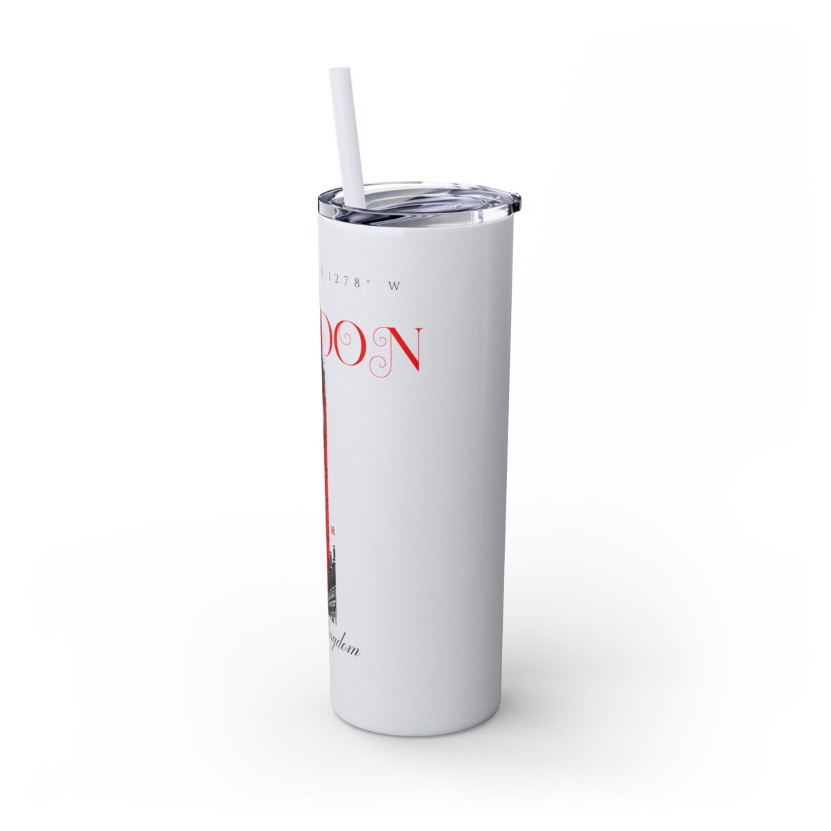 London Glitter Skinny Tumbler with Straw, 20oz - Image 12