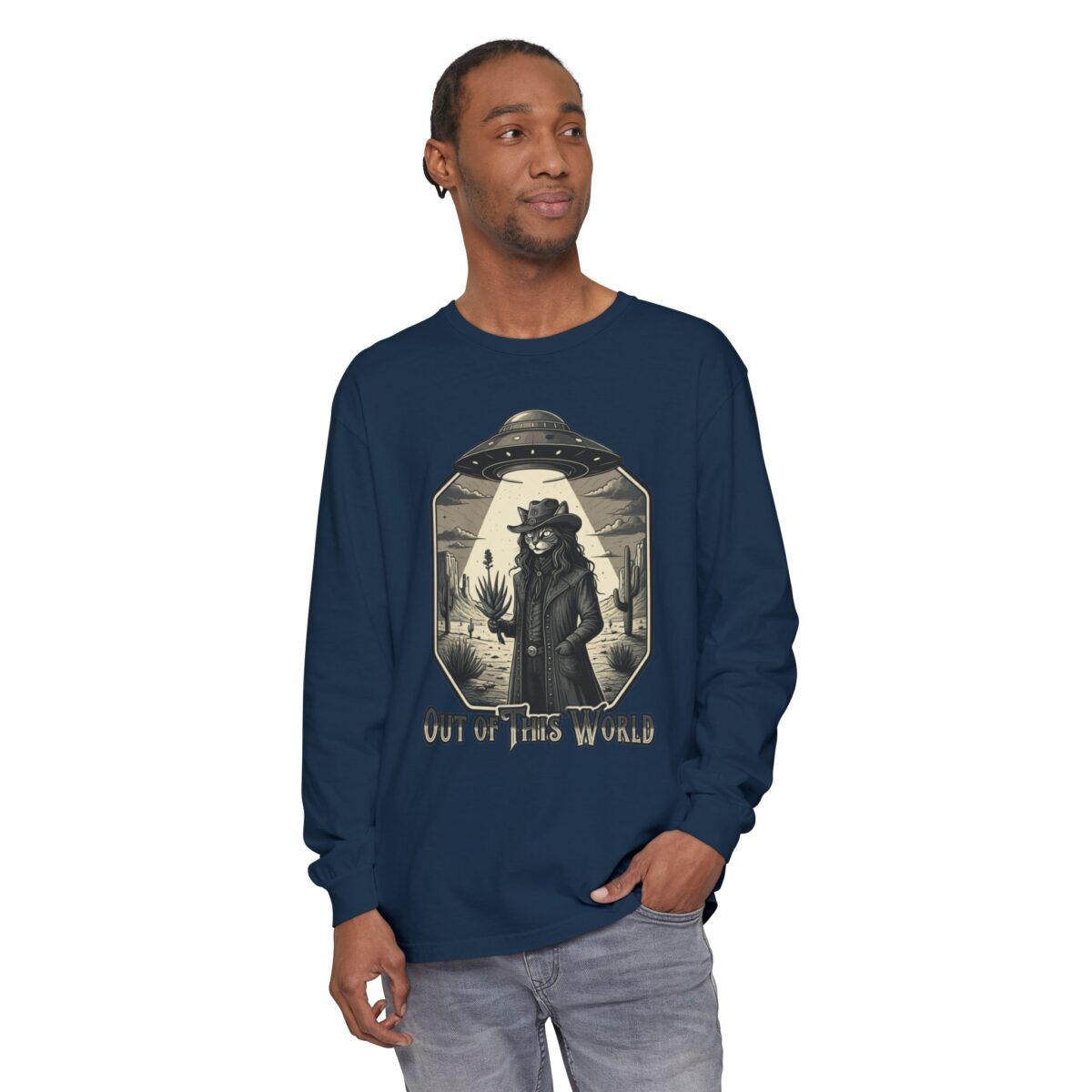 Out of this world Unisex Garment-dyed Long Sleeve T-Shirt - Image 7