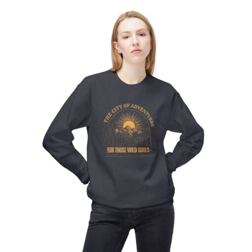 The city of adventure Unisex Midweight Softstyle Fleece Crewneck Sweatshirt - Image 15