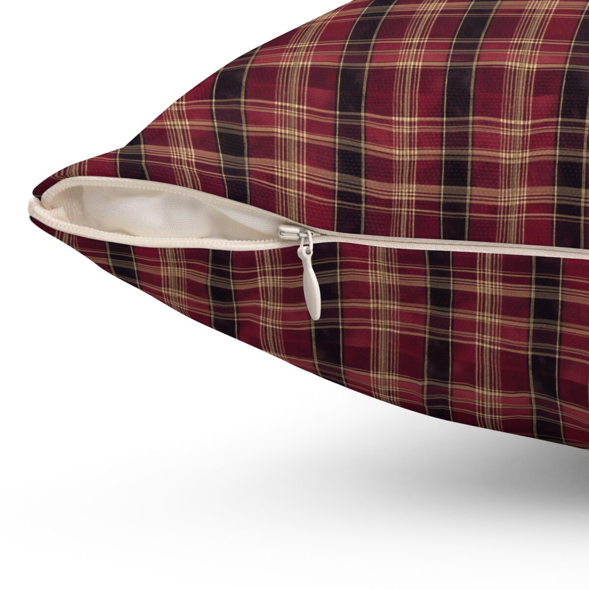 Red hues plaid Spun Polyester Square Pillow - Image 12