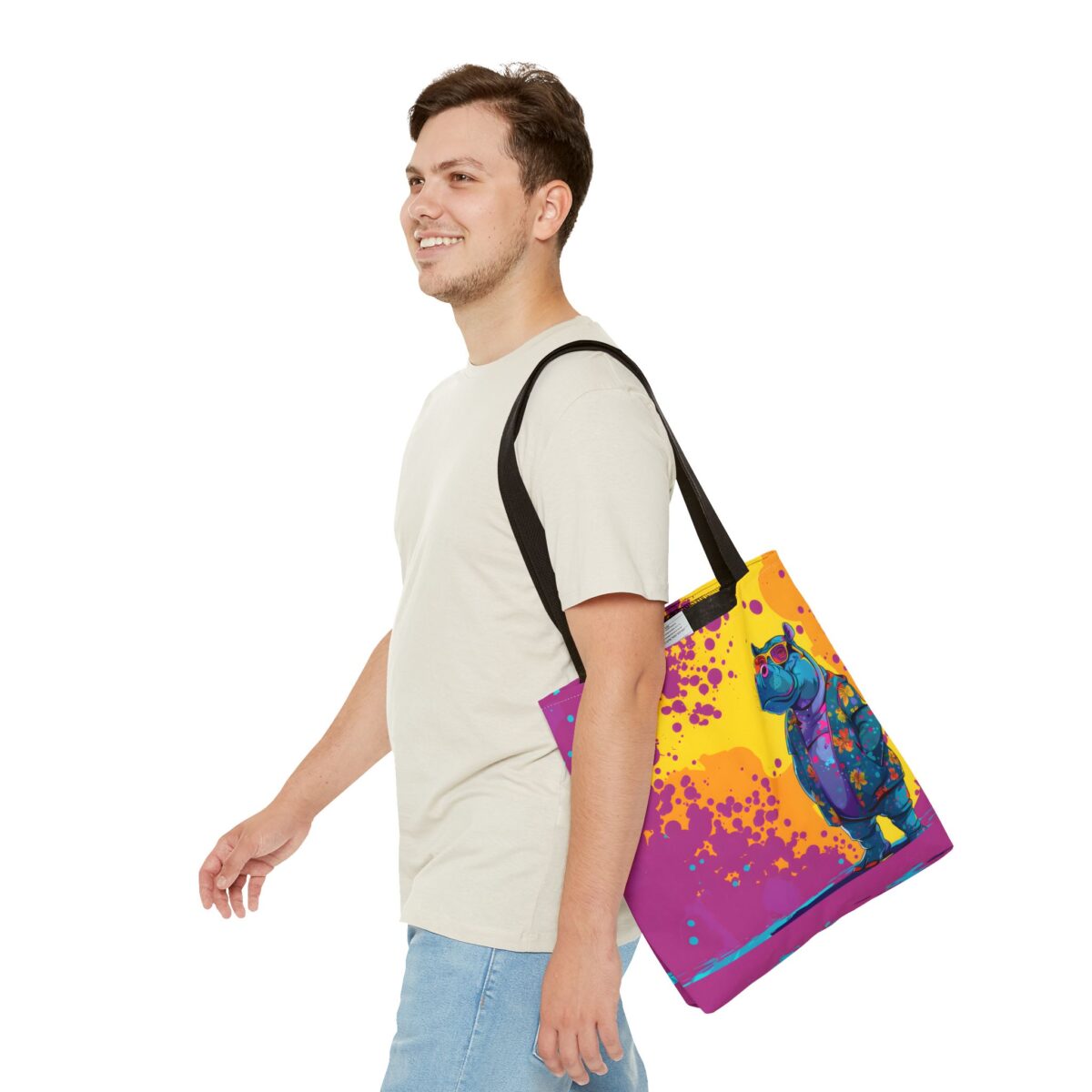 Stylish Hippo Tote Bag (AOP) - Image 7