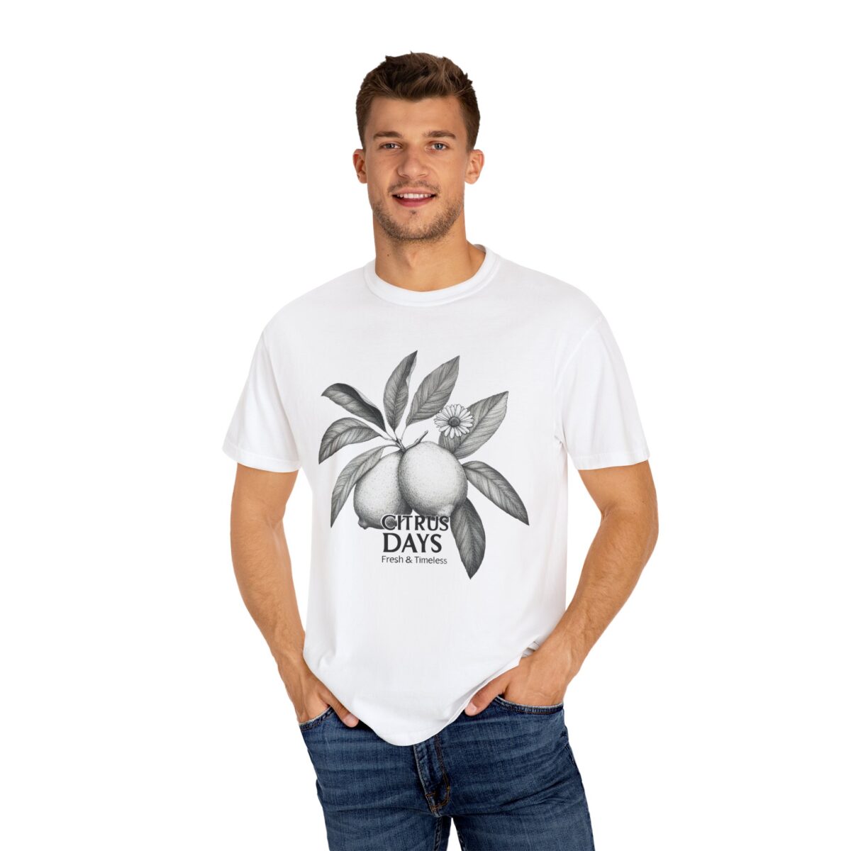 Citrus Days Unisex Garment-Dyed T-Shirt - Fresh & Timeless Design - Image 4