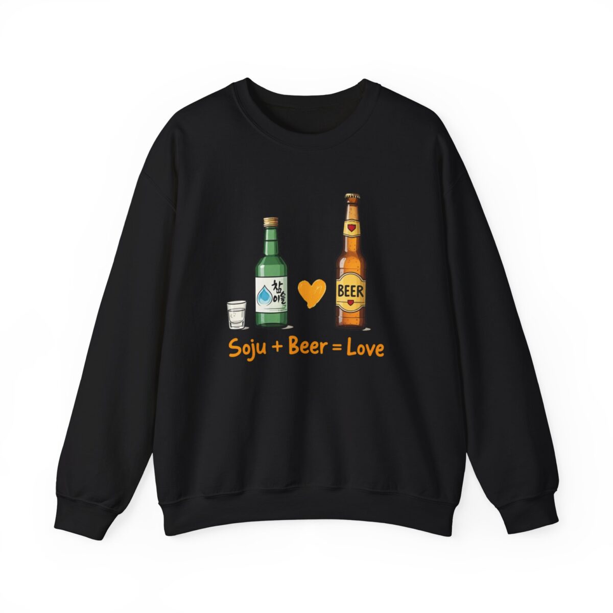 Soju + Beer = Love Unisex Heavy Blend™ Crewneck Sweatshirt - Image 5