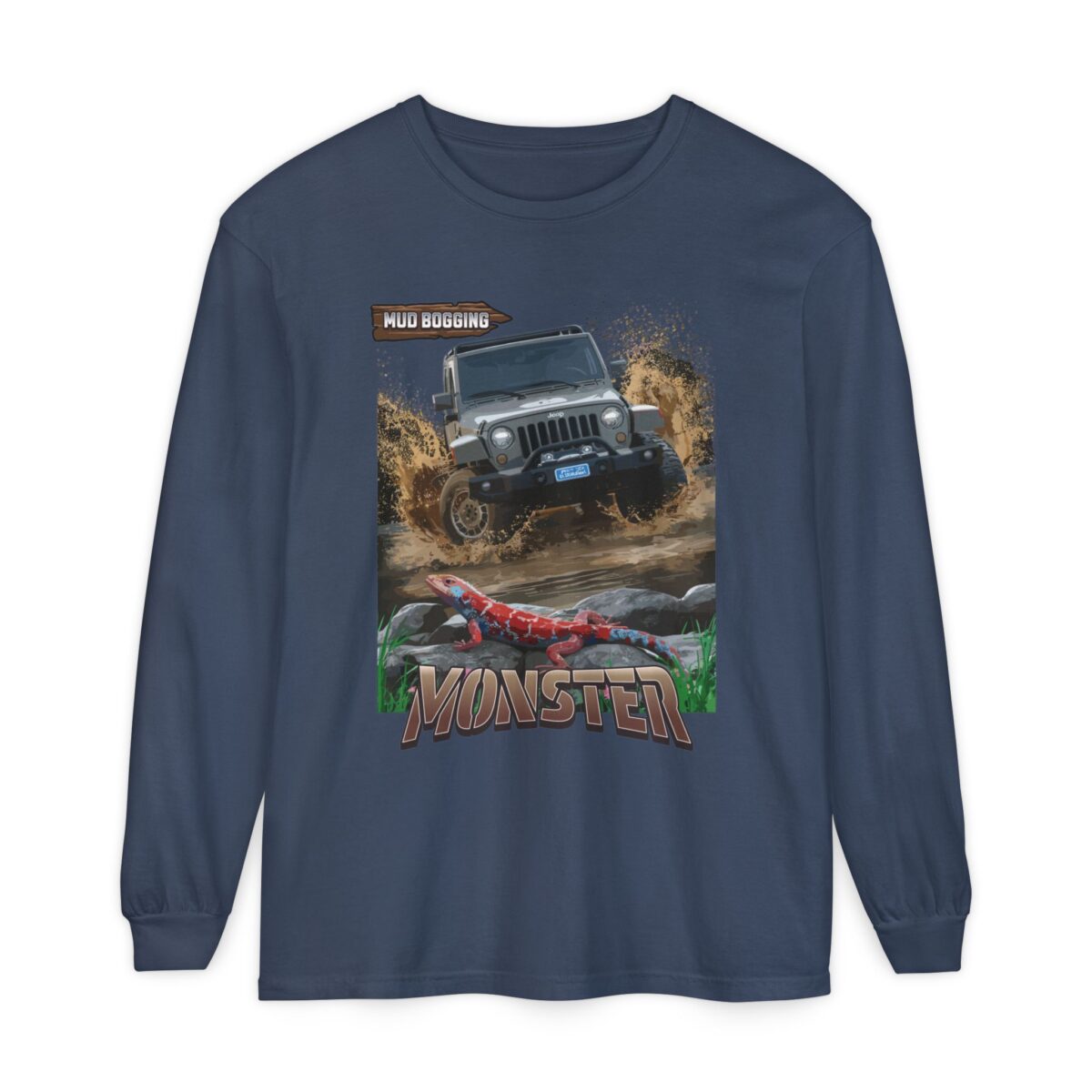 Monster car Unisex Garment-dyed Long Sleeve T-Shirt - Image 17
