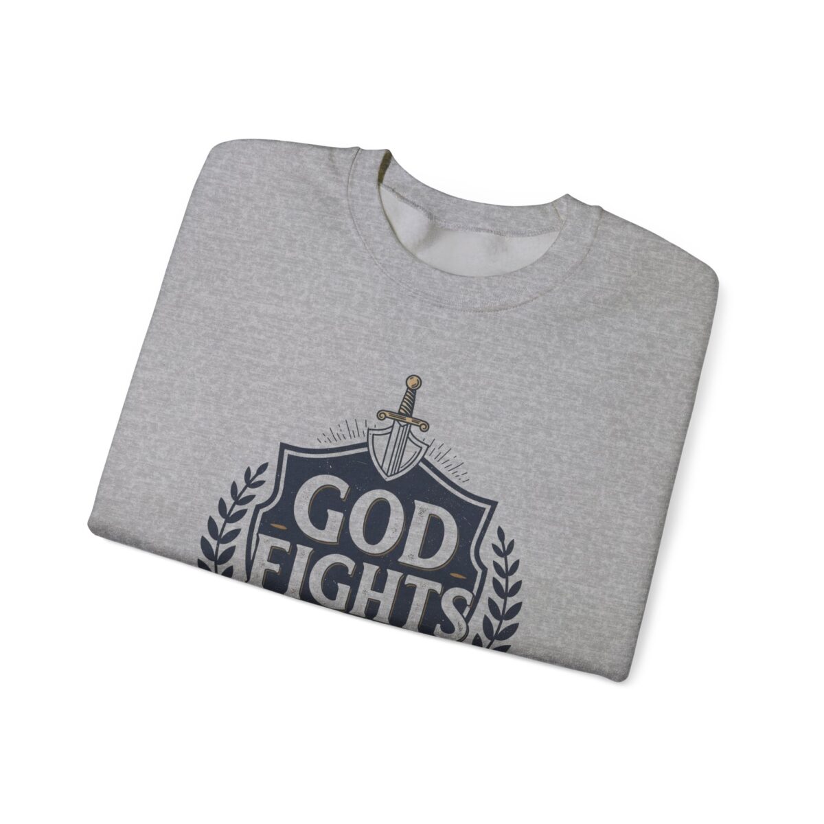 God fights for me Unisex Heavy Blend™ Crewneck Sweatshirt - Image 3