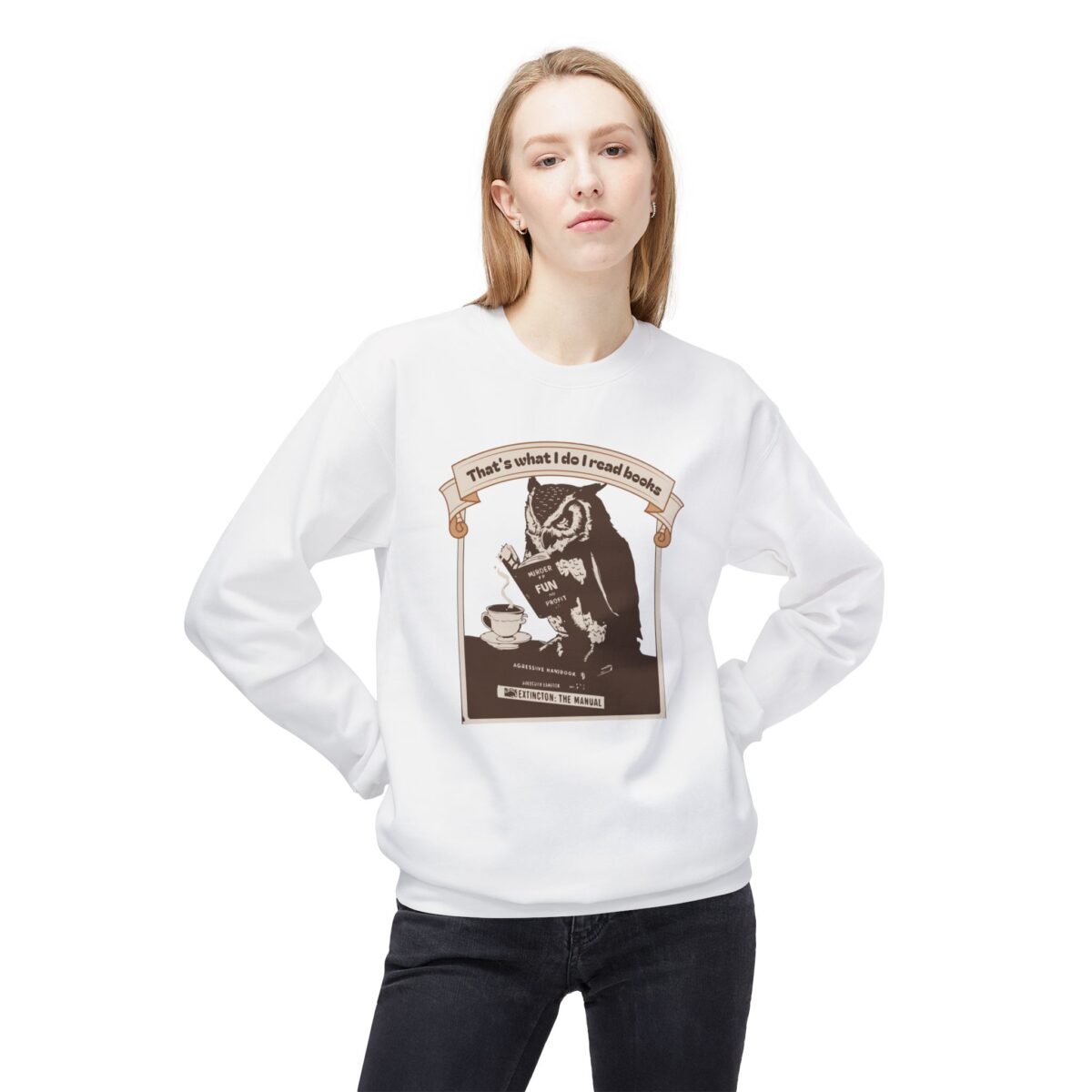 I read books Unisex Midweight Softstyle Fleece Crewneck Sweatshirt - Image 3