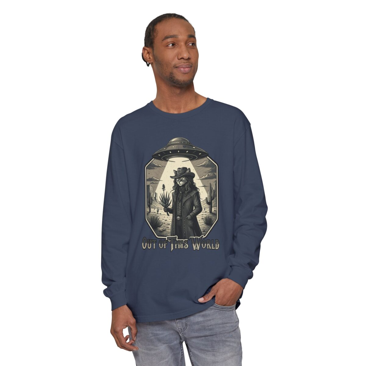 Out of this world Unisex Garment-dyed Long Sleeve T-Shirt - Image 3