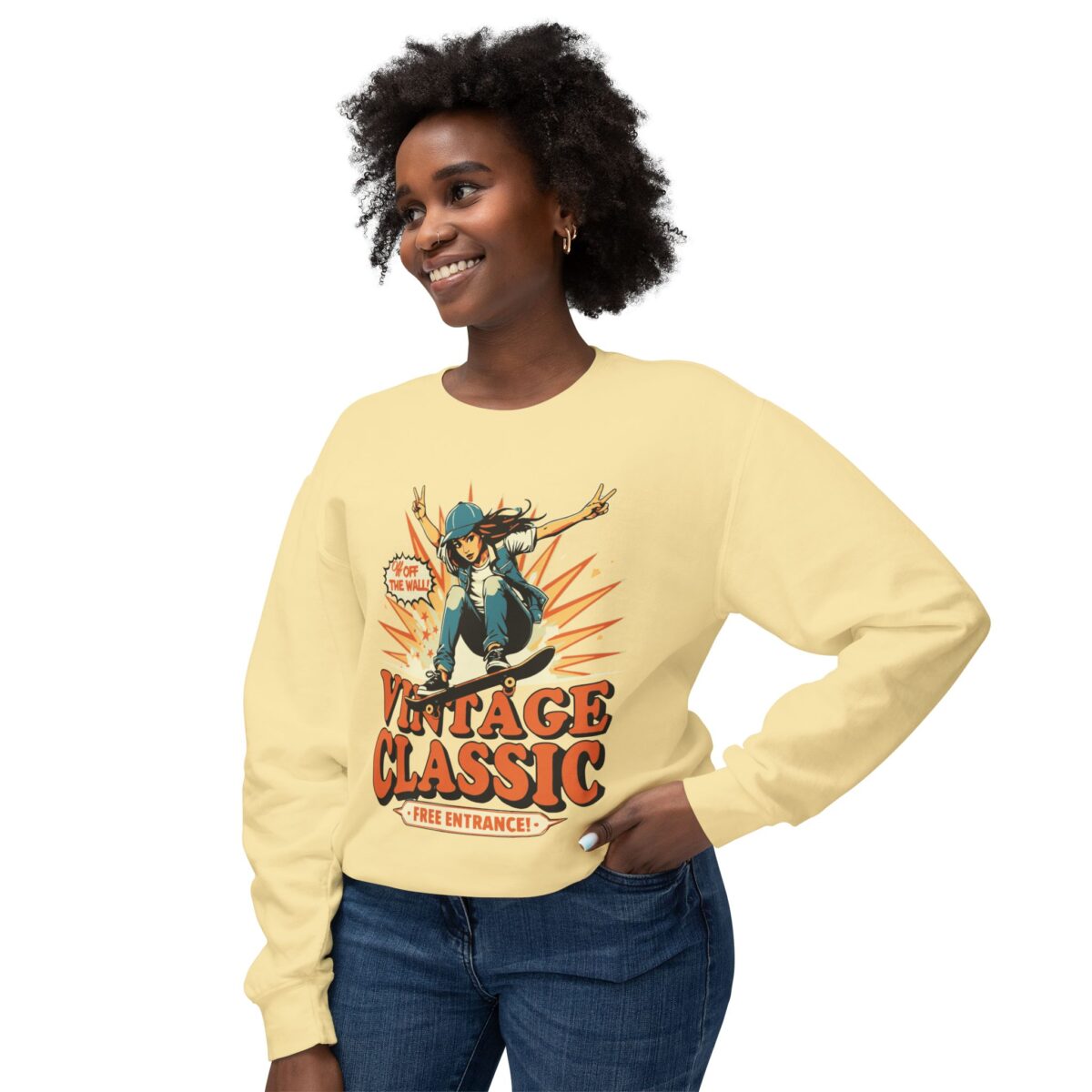 Vintage Classic Unisex Lightweight Crewneck Sweatshirt - Image 23