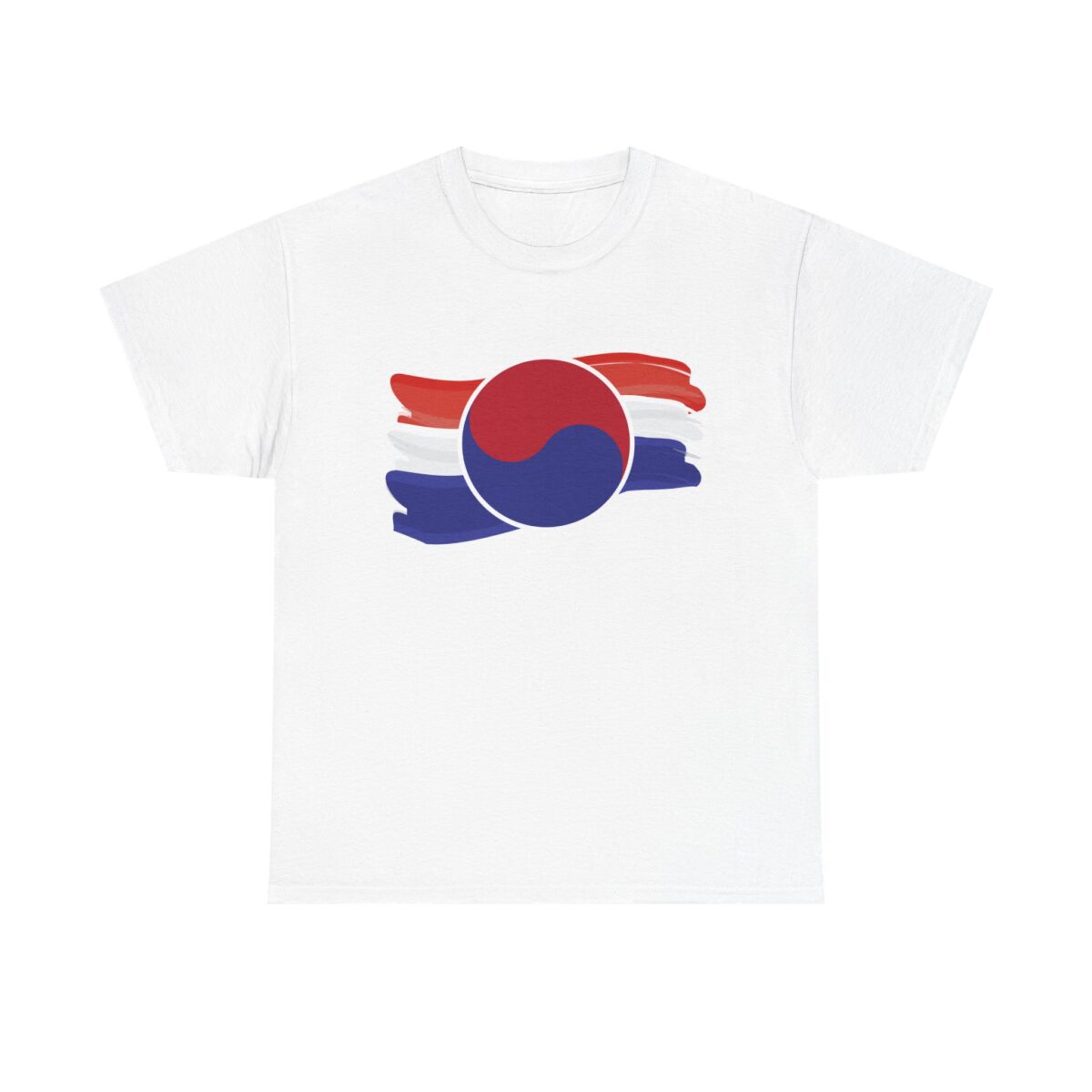 Unisex Heavy Cotton Tee - Korean Flag Inspired Design - Perfect for Cultural Celebrations and Casual Wear