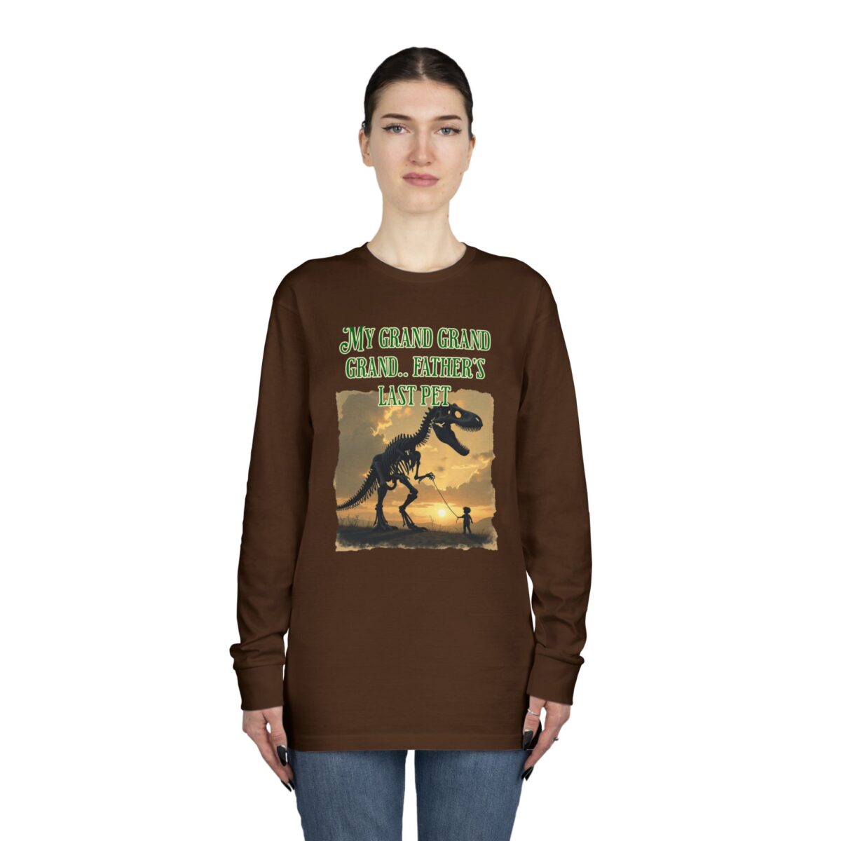 My Grand Grand Grandfather's Last Pet Long Sleeve Crewneck Tee - Dinosaur Theme - Image 16