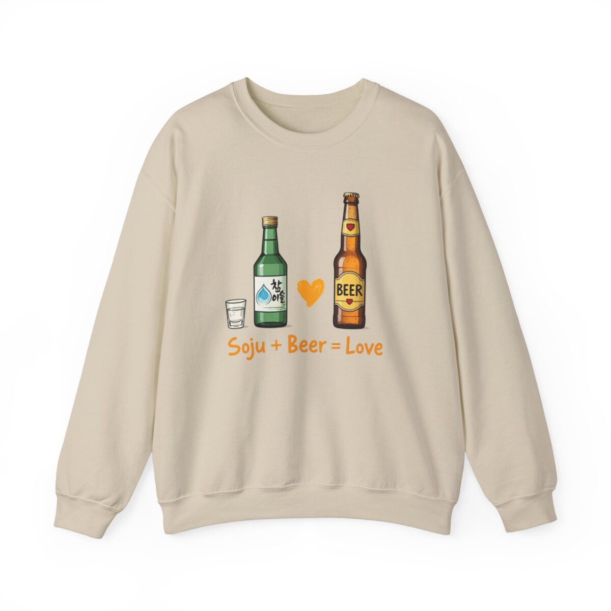 Soju + Beer = Love Unisex Heavy Blend™ Crewneck Sweatshirt - Image 9