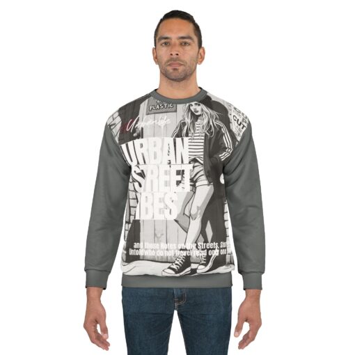 Urban street vibes Unisex Sweatshirt (AOP) - Image 3