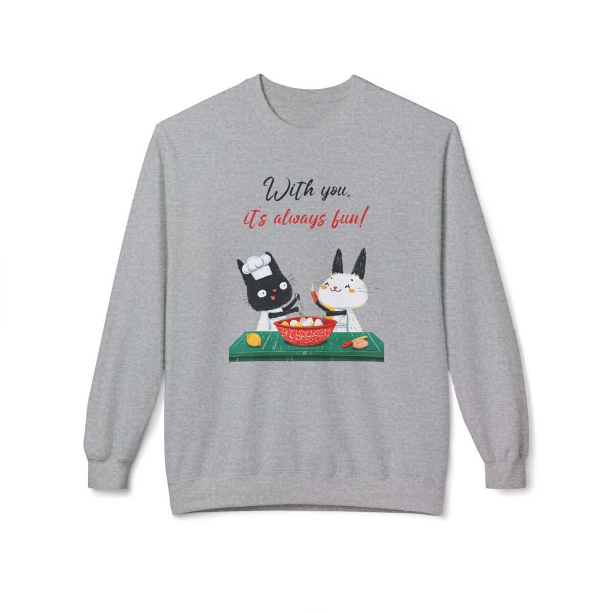 With you it's always fun Unisex Midweight Softstyle Fleece Crewneck Sweatshirt - Image 5