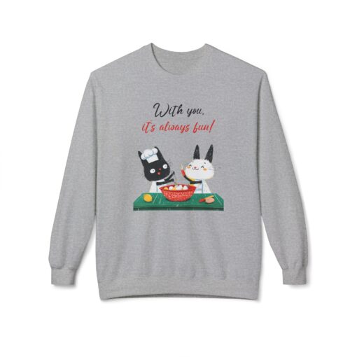 With you it's always fun Unisex Midweight Softstyle Fleece Crewneck Sweatshirt - Image 5