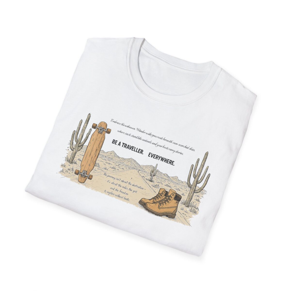 Be a traveller everywhere Unisex Softstyle T-Shirt - Image 4