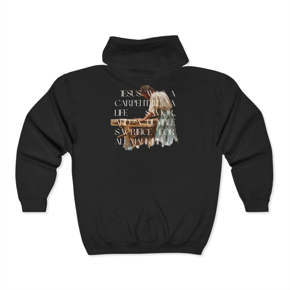 Jesus was a carpenter Unisex Heavy Blend™ Full Zip Hooded Sweatshirt - Image 2
