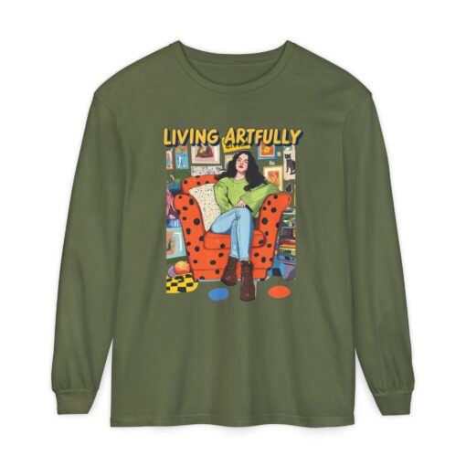 Living Artfully Unisex Garment-dyed Long Sleeve T-Shirt - Image 9