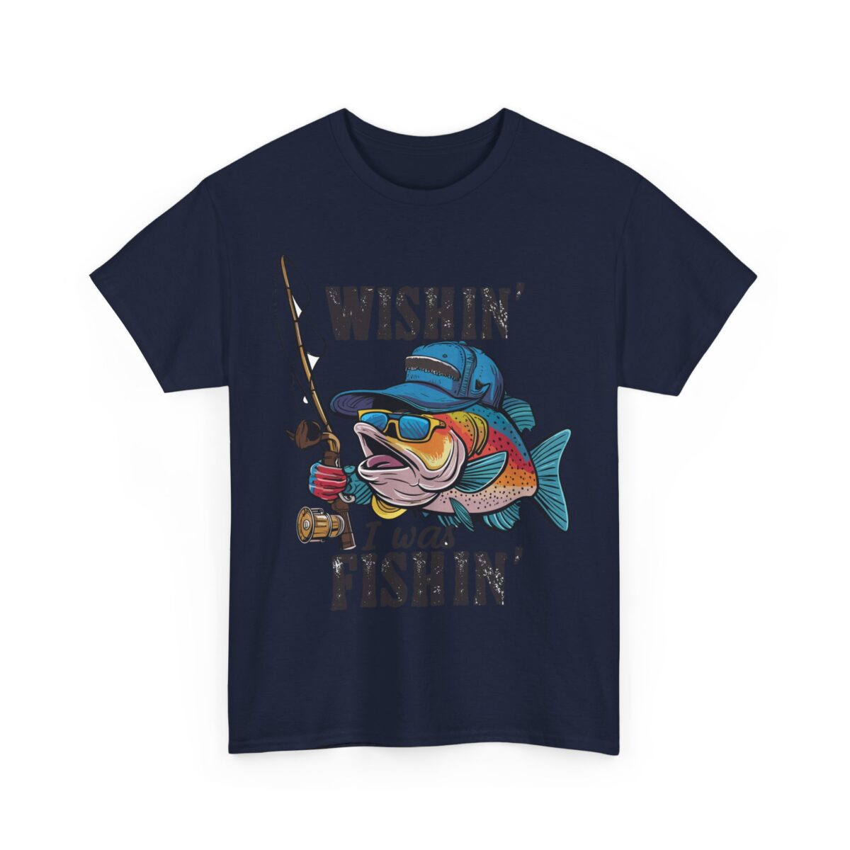 Whishing I was fishing Unisex Heavy Cotton Tee - Image 11
