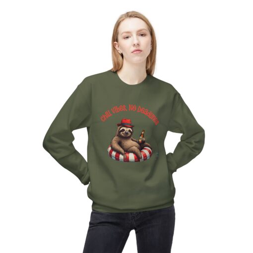 Chill vibes no deadline Unisex Midweight Softstyle Fleece Crewneck Sweatshirt - Image 15