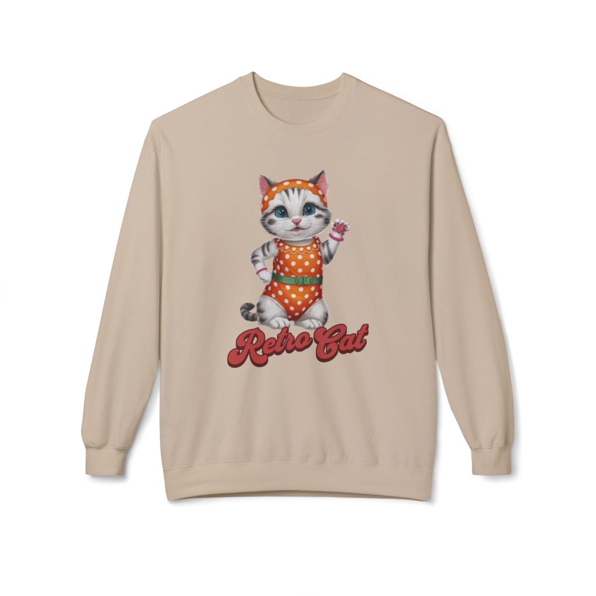 Retro Cat Unisex Midweight Softstyle Fleece Crewneck Sweatshirt - Image 17
