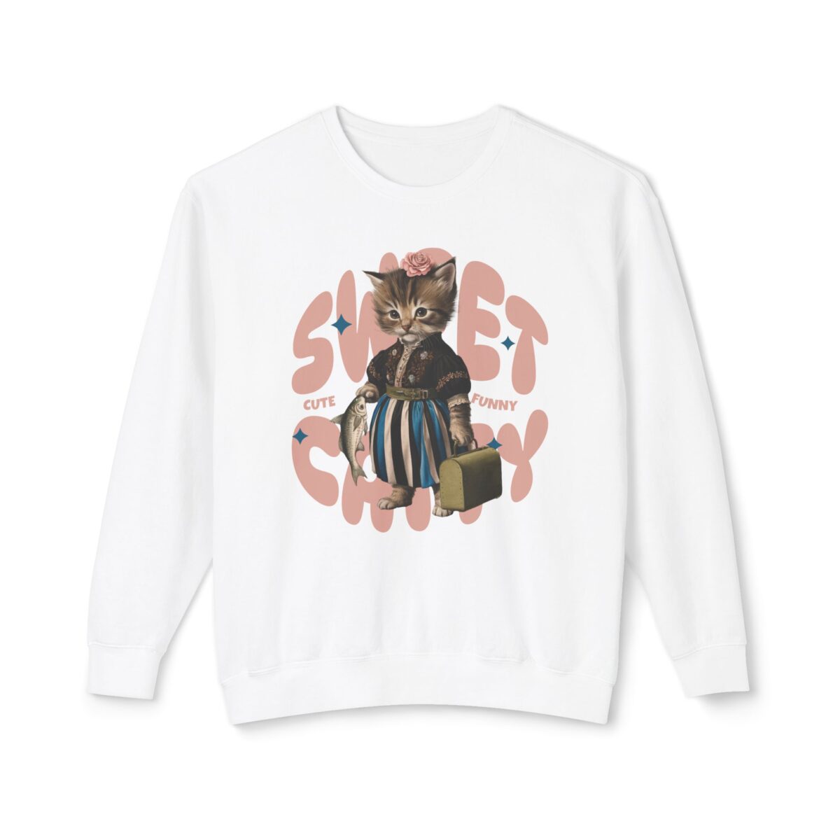 Sweet Catty Unisex Lightweight Crewneck Sweatshirt