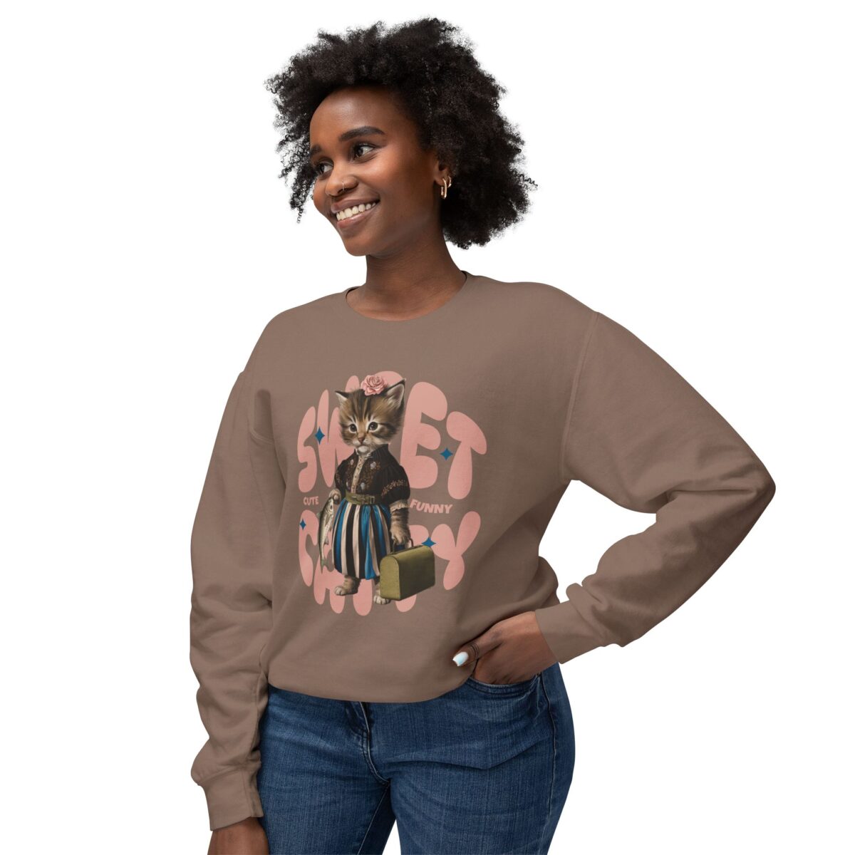 Sweet Catty Unisex Lightweight Crewneck Sweatshirt - Image 11
