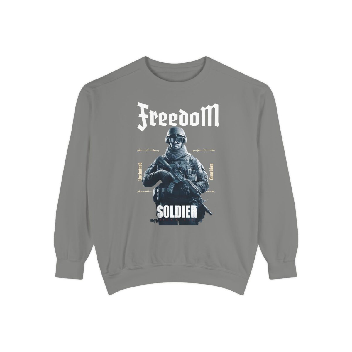 Freedom Soldier Unisex Garment-Dyed Sweatshirt - Image 5