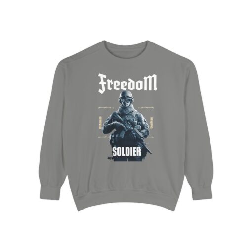 Freedom Soldier Unisex Garment-Dyed Sweatshirt - Image 5