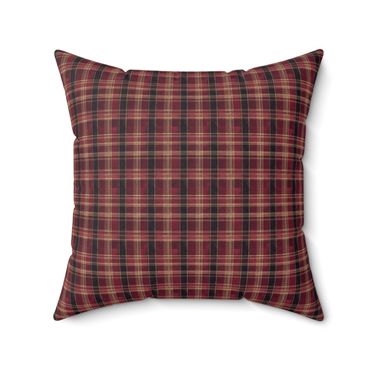Red hues plaid Spun Polyester Square Pillow - Image 10