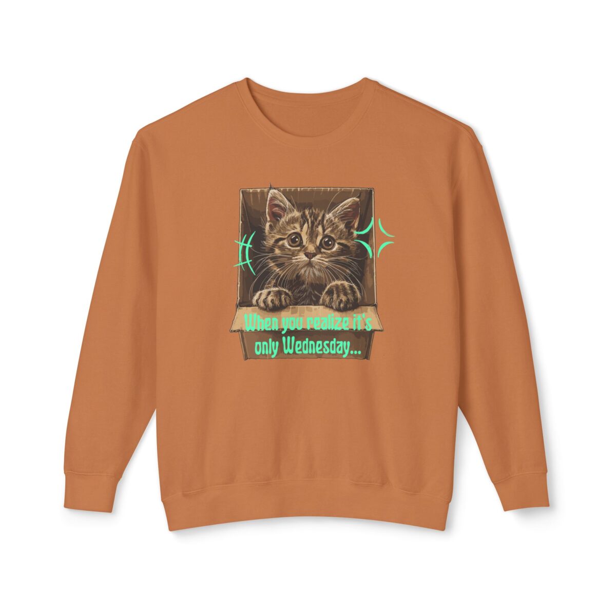 When you realize it's only Wednesday! Unisex Lightweight Crewneck Sweatshirt - Image 5