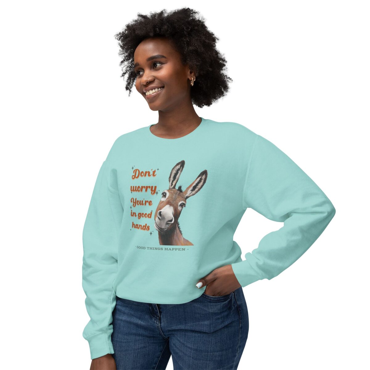 You're in good hands Unisex Lightweight Crewneck Sweatshirt - Image 23